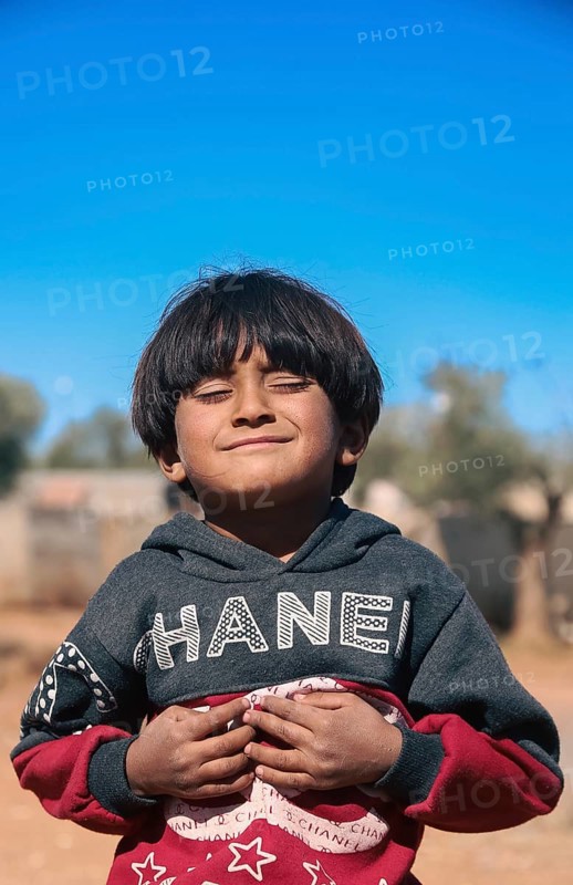 Syrian children playing in a refugee camp near the Turkish border on World Children's Day. Aleppo, Syria October 29, 2022, Aleppo, Syria