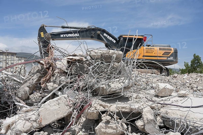 Massive damage to buildings occurred after a powerful earthquake struck Türkiye, killing tens of thousands. Nurdag, Türkiye. May 18, 2023, Kahramanmaras, Turkey