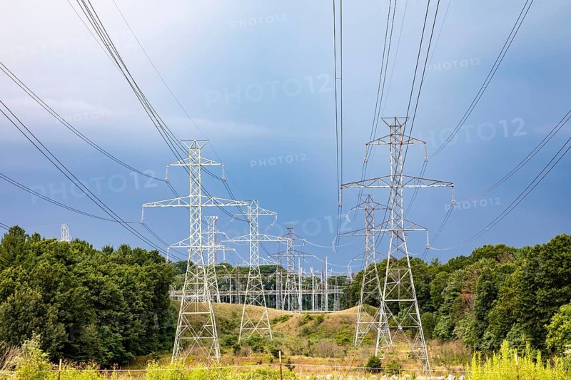 Bridgman, Michigan - High voltage power lines carry electricity from the Donald C. Cook Nuclear Plant on Lake Michigan
