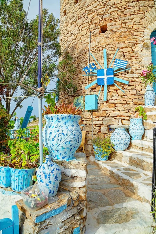 Traditional windmill entrance, Chorio, Symi Island, Dodecanese Islands, Greece