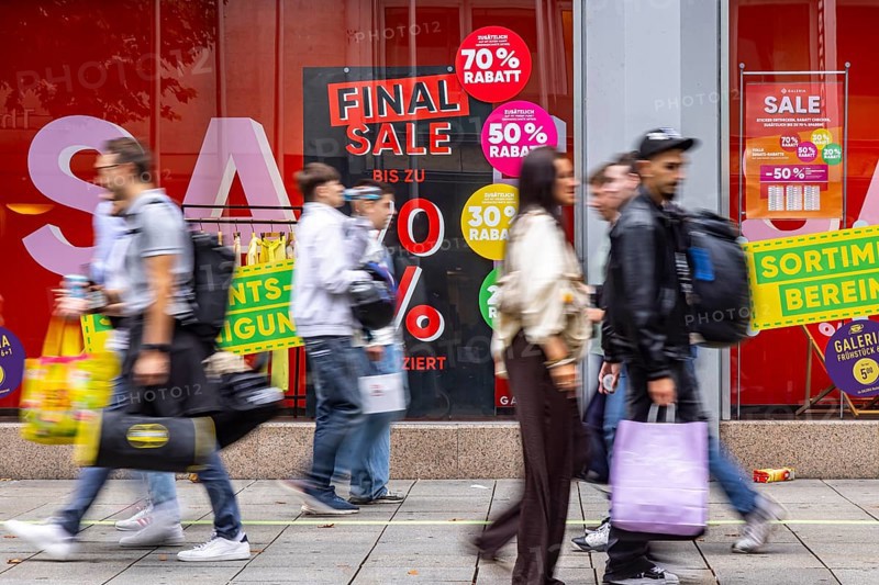 Galeria Karstadt Kaufhof with discounts and final sale. Shop of the department stores' group in Königstraße Stuttgart, Baden-Württemberg, Germany