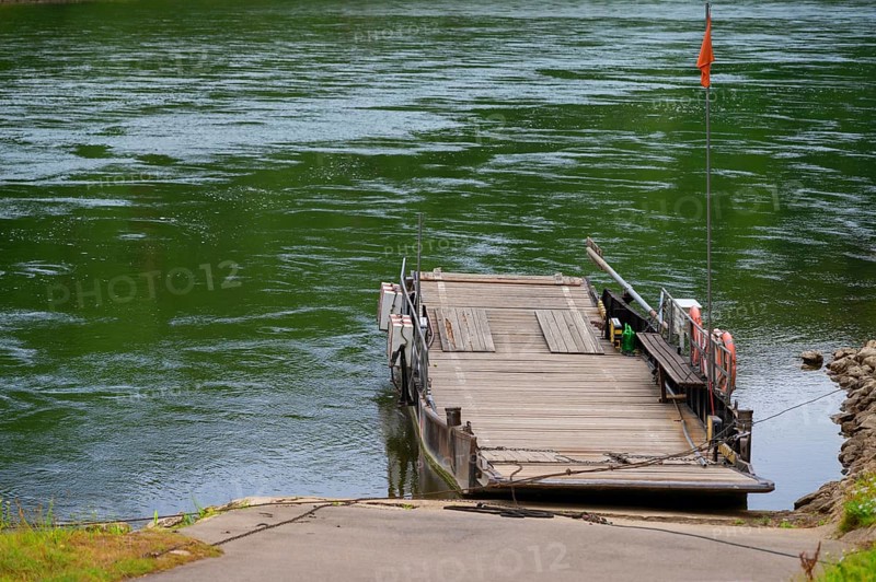 Historic Danube ferry at Weltenburg Monastery, Weltenburg a district of Kehlheim, Lower Bavaria, Germany