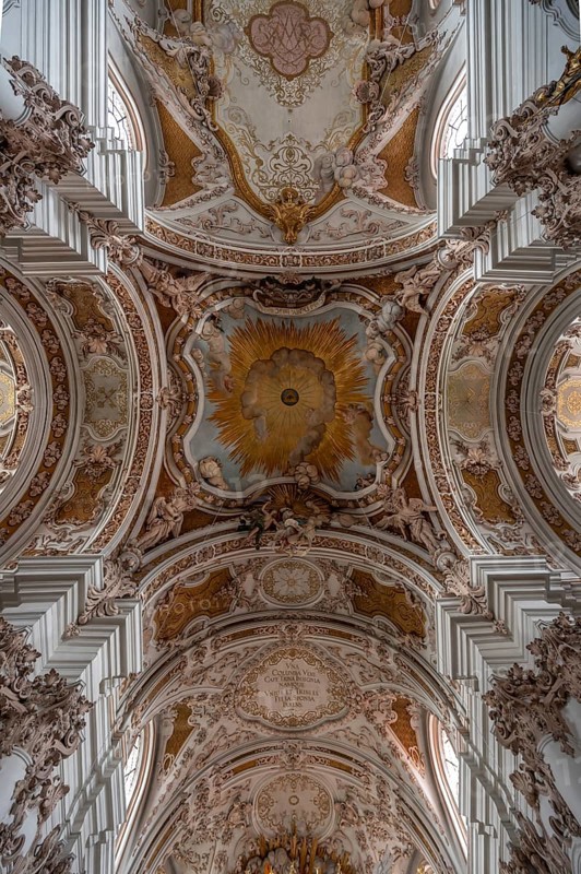 Dome vault and frescoes of the Abbey Church of the Assumption of the Virgin Mary, created by the Asam brothers between 1717 and 1723, Rohr, Lower Bavaria, Germany