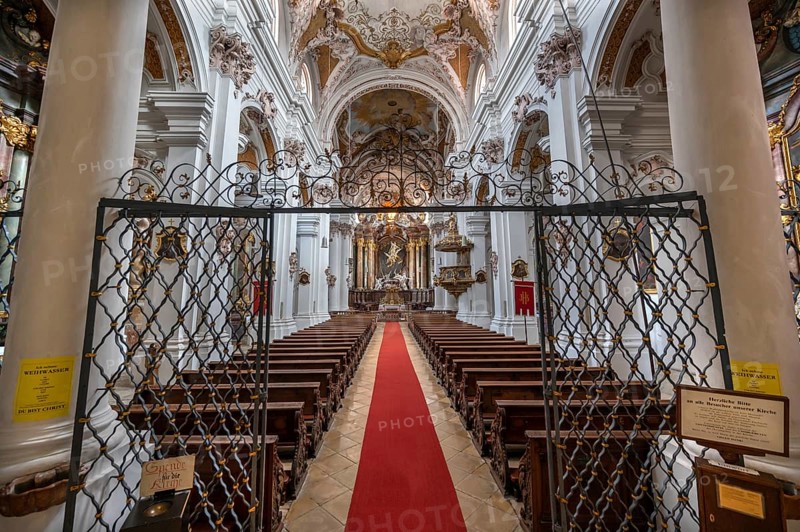 Interior of the abbey church created by the Asam brothers, Assumption of the Virgin Mary, built between 1717 and 1723, Rohr, Lower Bavaria, Germany