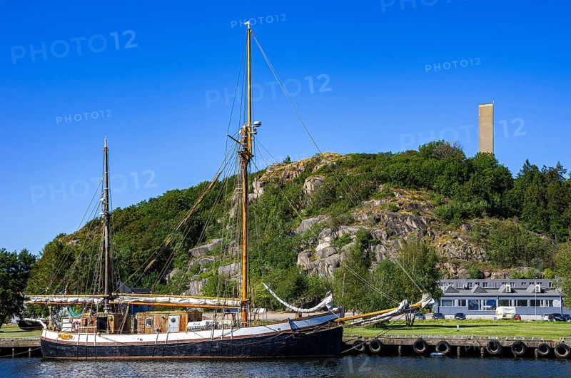 The ketch TS BRITTA is moored at the quay in the guest harbour of Uddevalla, Bohuslän, Västra Götalands län, Sweden