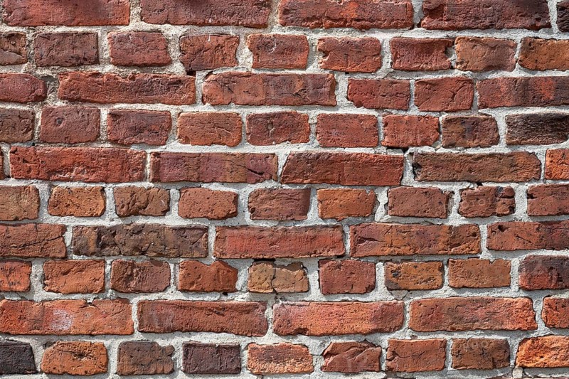 Brick wall, Old Town, Ringkøbing, Ringkøbing Fjord, Denmark