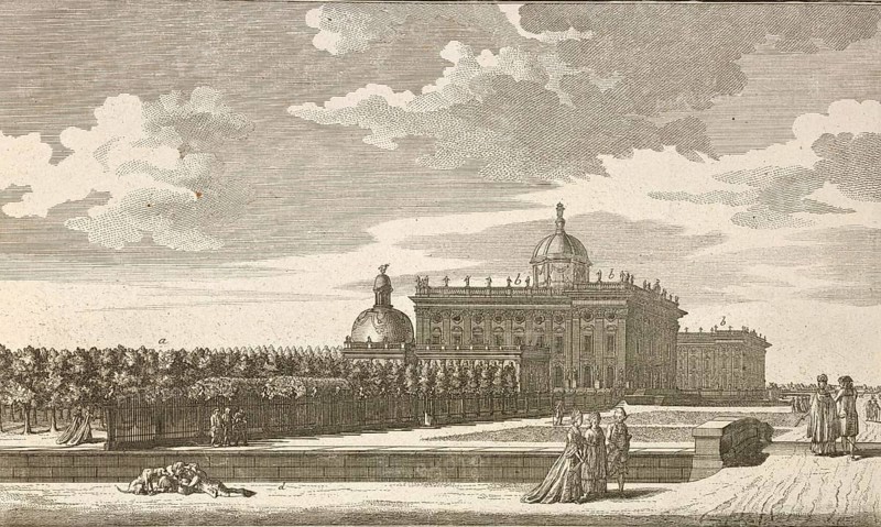 The royal palace near Potsdam, Germany, around 1880, digitally restored reproduction of a 19th century illustration, historical, exact date unknown