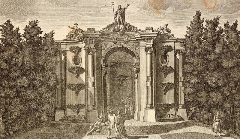 Grotto in the royal garden of Sanssouci in Potsdam, Germany, around 1880, digitally restored reproduction of a 19th century illustration, historical, exact date unknown
