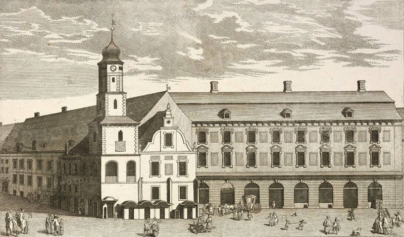 The Berlin City Hall on the corner of Spandauer Straße and Königsstraße, Germany, around 1880, digitally restored reproduction of a 19th century illustration, historical, exact date unknown
