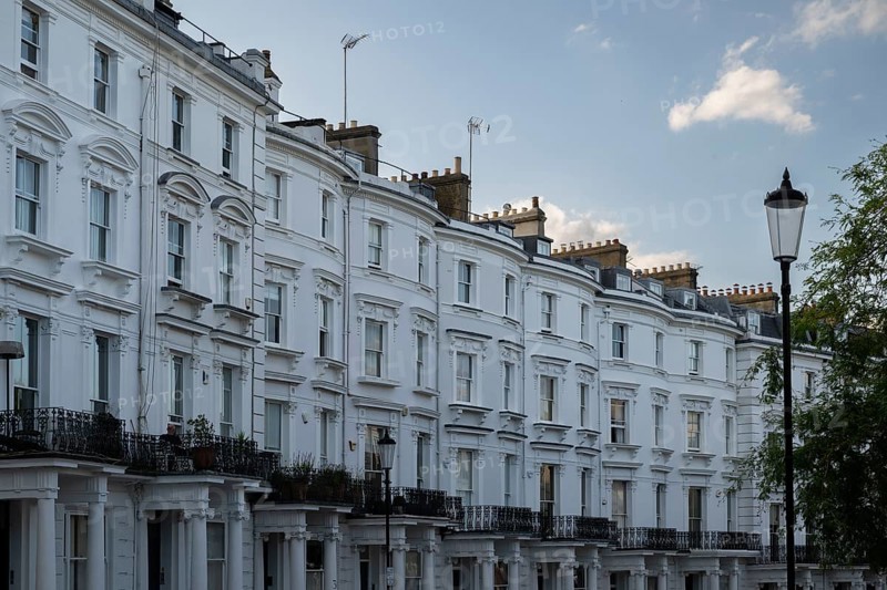 Terraced houses, Lansdowne Cresent, Kensington, London, England, United Kingdom