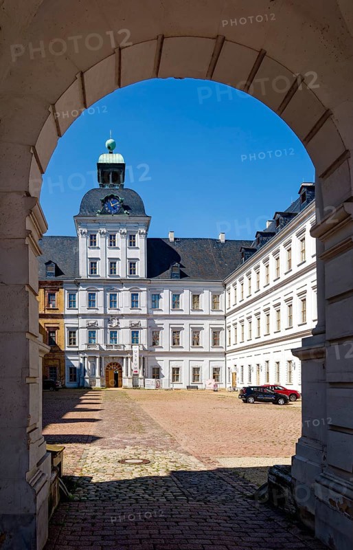 Court of Honour, Weißenfels baroque castle Neu-Augustusburg, baroque building, museum, Weißenfels, Saxony-Anhalt, Germany