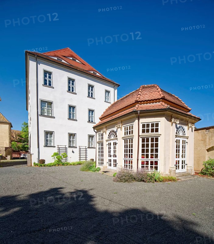 Novalis Memorial, residence and death house of Friedrich von Hardenberg, called Novalis, museum, courtyard side, Weißenfels, Saxony-Anhalt, Germany