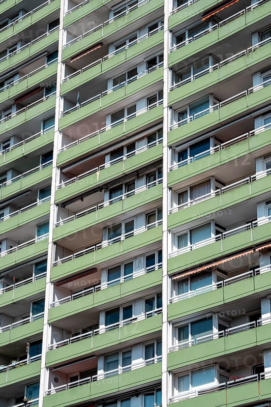 Residential tower block, in Essen-Steele, tallest residential building in the city, over 130 flats on 20 floors, 70 metres high, North Rhine-Westphalia, Germany