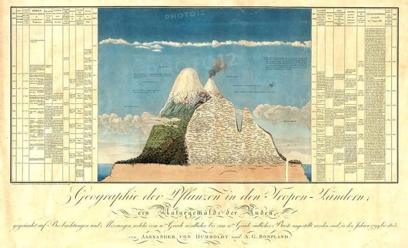 Ideen zu einer Geographie der Pflanzen nebst einem Naturgemälde der Tropenländer, book by Alexander Humboldt, 1807, Historical, digitally restored reproduction from a 19th century original, Record date not stated