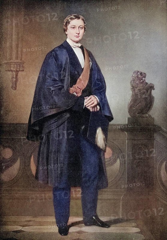 Albert Edward, Prince of Wales, 1841 to 1910, later King Edward VII, here as a student at Oxford. From Edward VII His Life and Times, published in 1910, digitally restored reproduction of a 19th century original (coloured), historical, exact date unknown