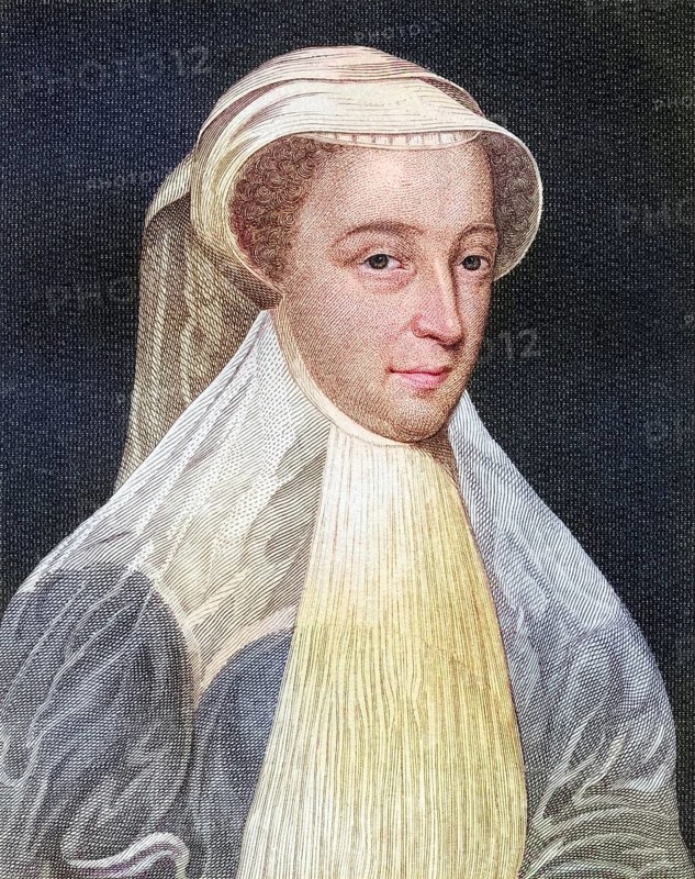 Mary Stuart, Queen of Scots, 1542 to 1587, also known as Mary Stuart or Mary I of Scotland. Reigning Queen of Scotland from 14 December 1542 to 24 July 1567 and Queen of France from 10 July 1559 to 5 December 1560. From Iconographia Scotica or Portraits of Famous Personages of Scotland, published in 1797, digitally restored reproduction of a 19th century original (coloured), historical, exact date unknown