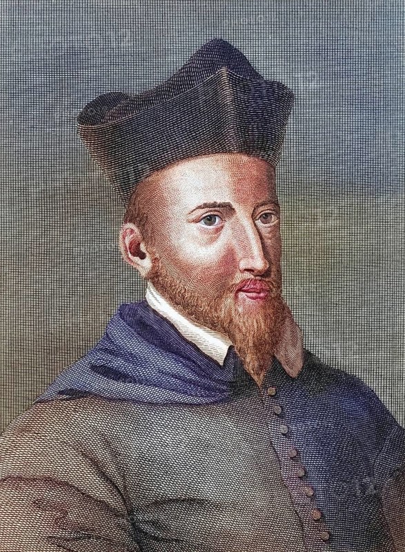 John Lesley or Leslie, 1527 to 1596, Scottish Roman Catholic Bishop of Ross and historian. From Iconographia Scotica or Portraits of Famous Personages of Scotland, published 1797, digitally restored reproduction of a 19th century original (coloured), historical, exact date unknown