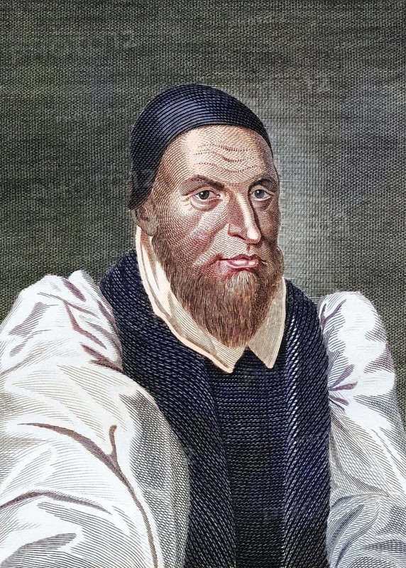 William Forbes, 1585 to 1634, Scottish clergyman and first Bishop of Edinburgh. From Iconographia Scotica or Portraits of Famous Personages of Scotland, published in 1797, digitally restored reproduction of a 19th century original (coloured), historical, exact date unknown