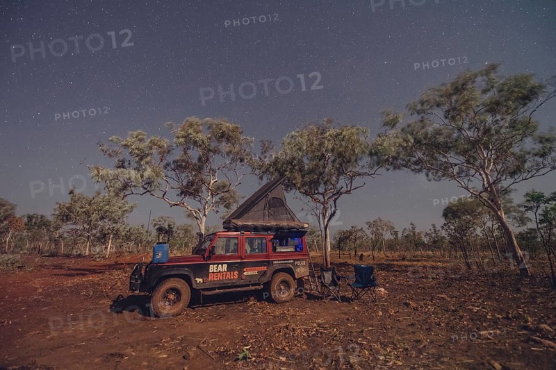 Australia Outback Landrover Camper Starry sky, Australia