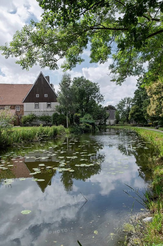 The River Vechte, Ochtrup-Langenhorst, Münsterland, North Rhine-Westphalia, Germany
