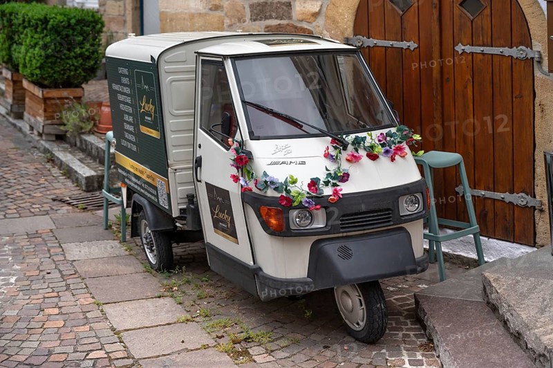 Arpe decorated with flowers, Baden-Württemberg, Germany