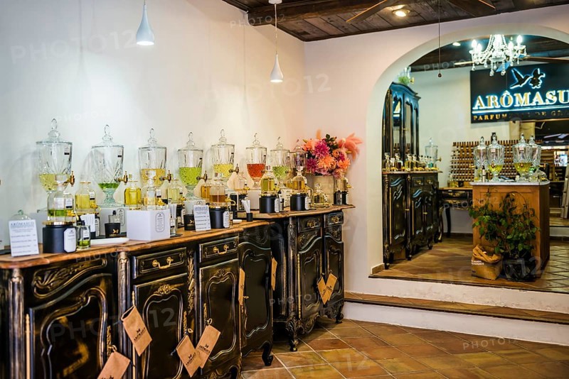Interior view, Perfumery, Grasse, Alpes Maritimes, Provence Alpes Cote d'Azur, French Riviera, South of France, France