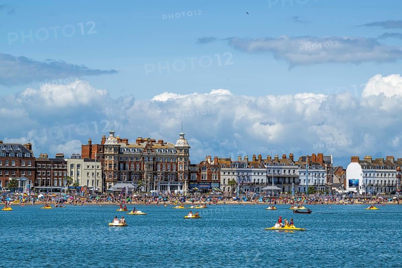 Beach and seaside in Weymouth, Esplanade, Weymouth, Dorset, England, United Kingdom