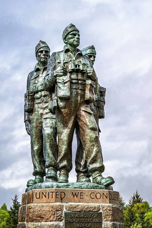 Commando Memorial, Grampian Mountains, Fort William, Highland, Lochaber, Scotland, UK