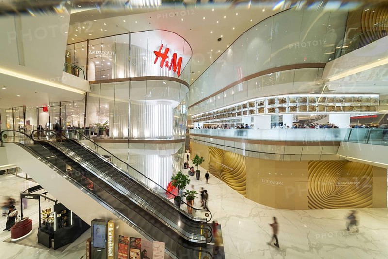 Floors with luxury shops, IconSiam shopping centre, Khlong San district, Thonburi, Bangkok, Thailand