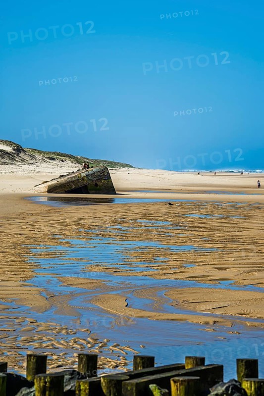 German bunker from World War II on Contis beach, Saint Julien en Born, Saint-Julien-en-Born, Landes, France
