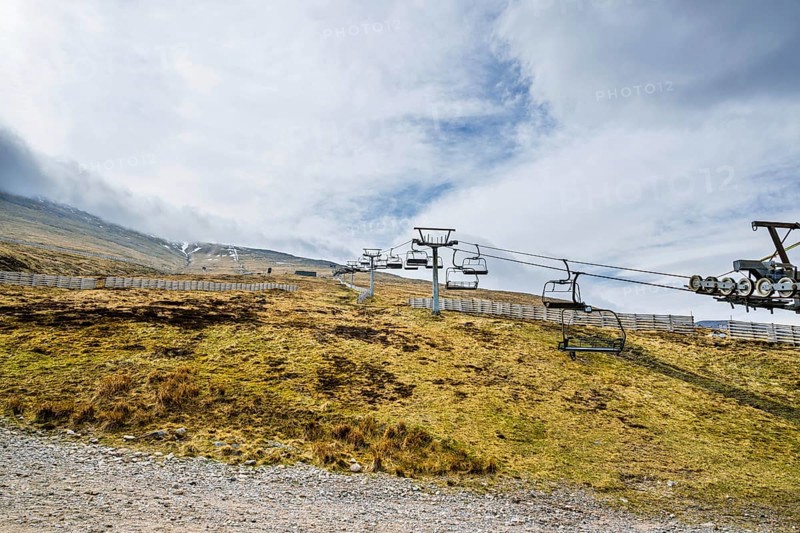View of Nevis Range Mountains, Grampian Mountains, Fort William, Highland, Lochaber, Scotland, UK