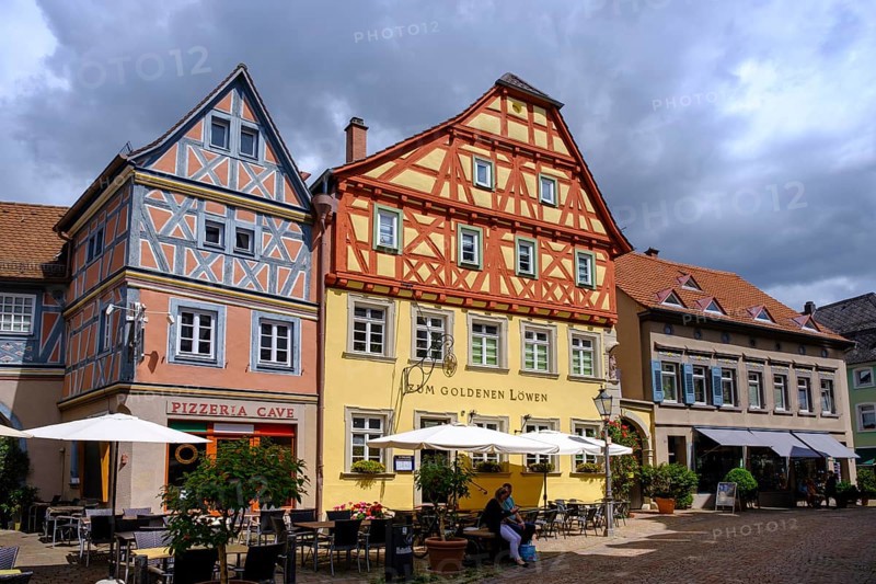 Half-timbered houses in the old town centre, Ladenburg, Rhine-Neckar district, Baden-Württemberg, Germany