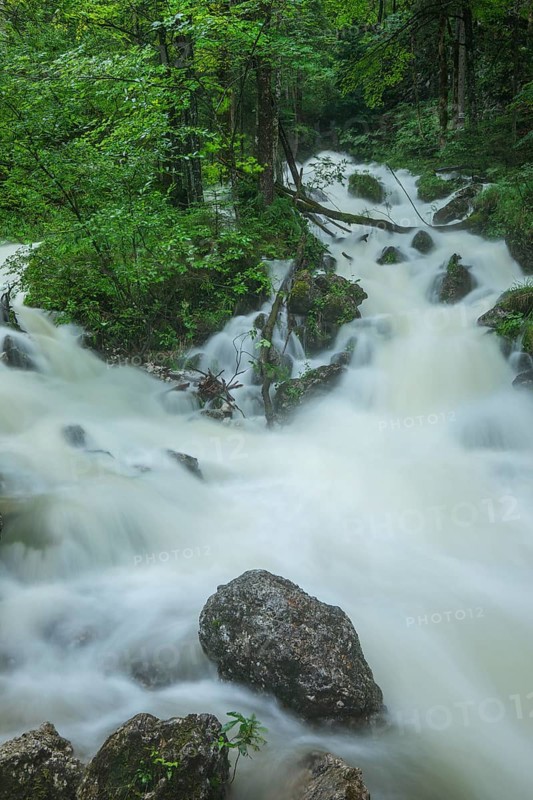 Roaring Weißbach after summer rain near Inzell