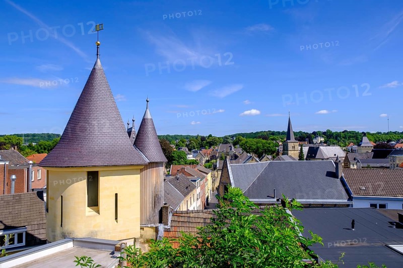 From the ruins of Valkenburg Castle to the town, Valkenburg aan de Geul, Limburg, Netherlands
