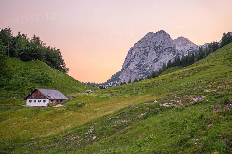 Magical sunset at the Halsalm above Lake Hintersee