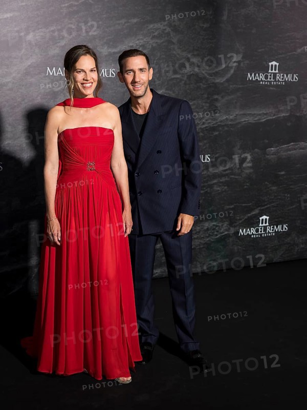 Hilary Swank and Marcel Remus at the Remus Lifestyle Night on the rooftop terrace of the Pure Salt Hotel in El Toro, Magaluf, Majorca, Spain on 31/07/2025