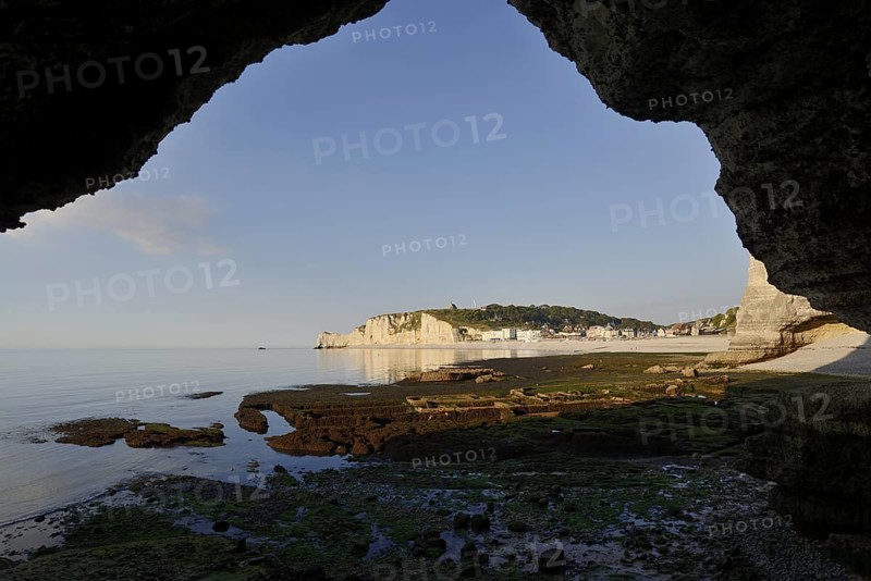 Beach and cliffs, Etretat, Alabaster Coast, Seine-Maritime, Normandy, France