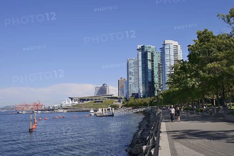 High-rise buildings, Harbour Green Park, Coal Harbour, Burrard Inlet, Vancouver, British Columbia, Canada