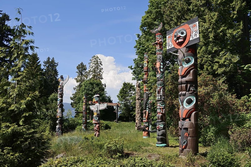 Totem poles, Stanley Park, Vancouver, British Columbia, Canada