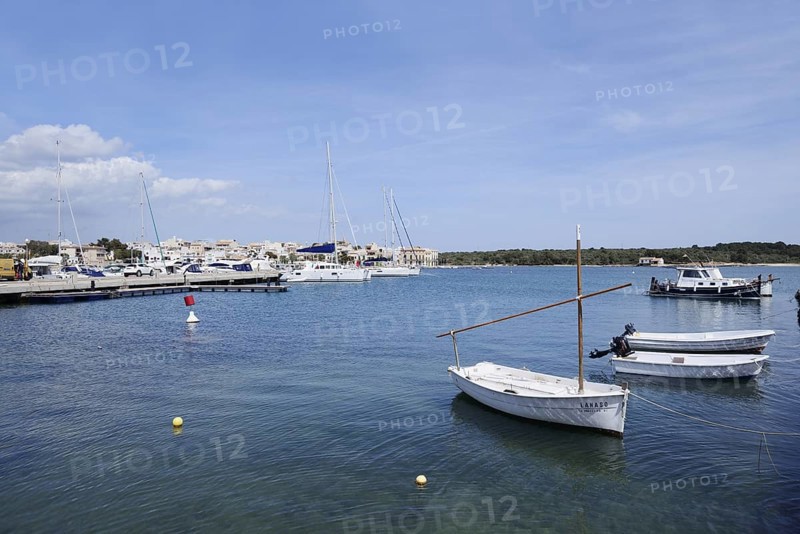 Boats in the harbour, Porto Colom, Majorca, Balearic Islands, Spain