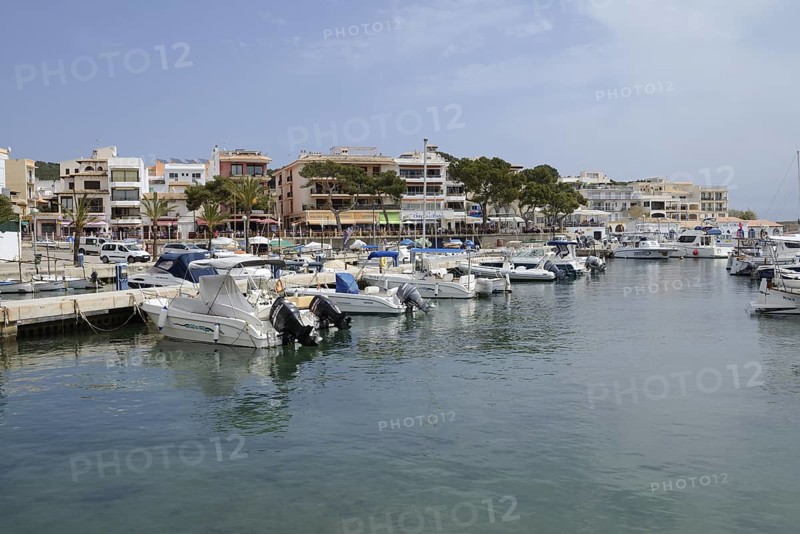 Boats in the harbour, Cala Rajada, Majorca, Balearic Islands, Spain