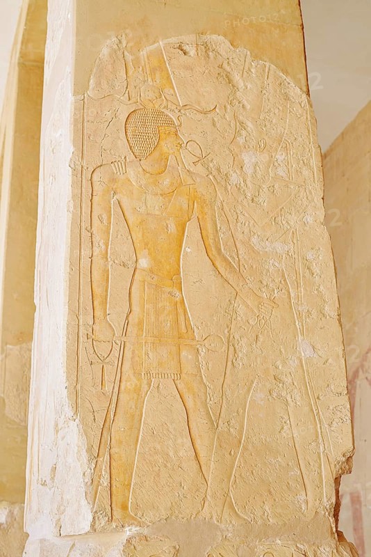 Relief, Temple of Hatshepsut, Mortuary Temple of Hatshepsut, Deir el-Bahari, Thebes, Luxor, Egypt