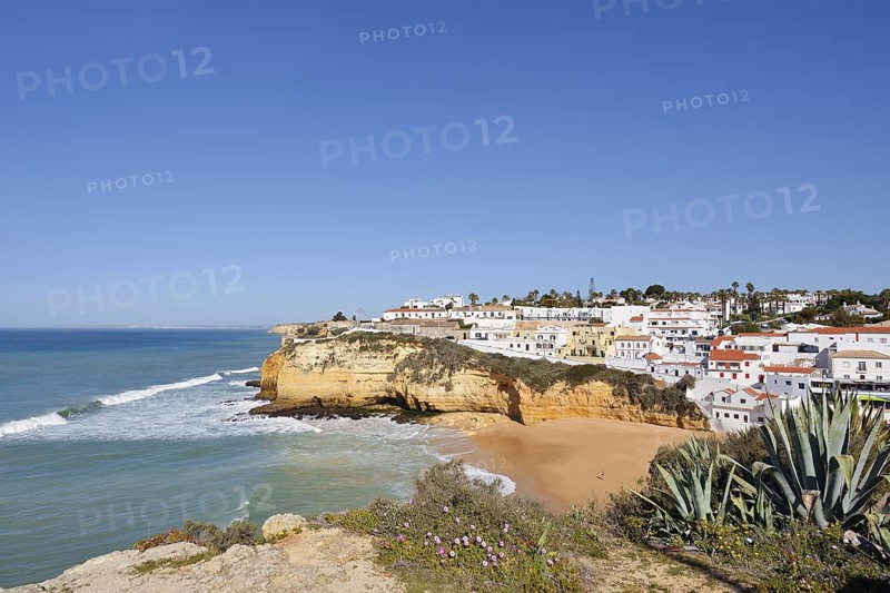 Coast and town view, Carvoeiro, Algarve, Portugal
