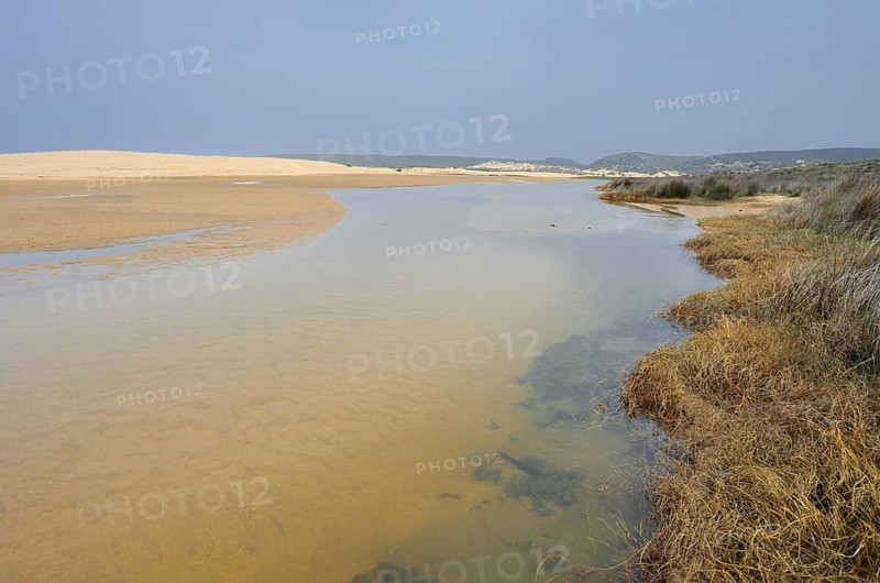 Lagoon at Praia da Bordeira beach, Carrapateira, Parque Natural do Sudoeste Alentejano e Costa Vicentina, Algarve, Portugal