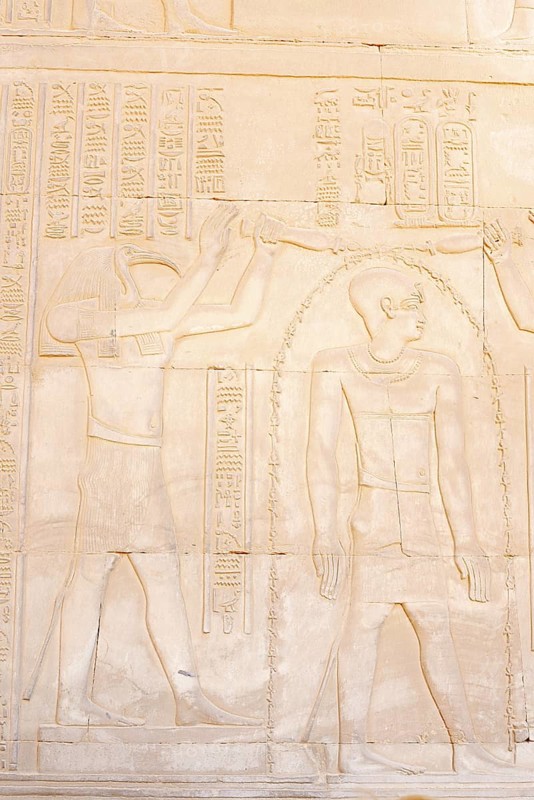 Relief on the double temple of Kom Ombo, Kom Ombo, Egypt