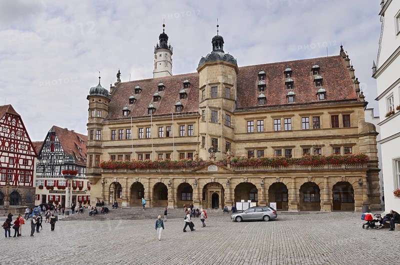 Town hall on the market square, Rothenburg ob der Tauber, Middle Franconia, Bavaria, Germany