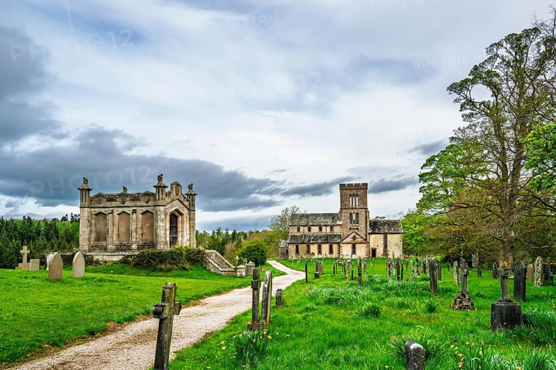 St Michael Church and Cemetery, Lowther Castle and Gardens, Lowther, Cumbria, England, United Kingdom
