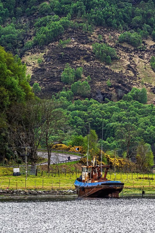 Boats on Invershiel, Loch Duich, Scotland, UK