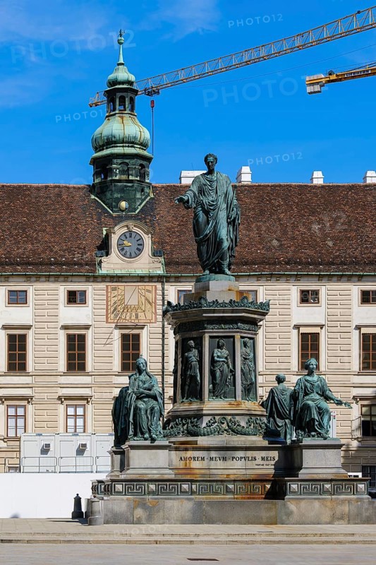 Emperor Franz Monument designed by Pompeo Marchesi in the inner courtyard of the Vienna Hofburg Imperial Palace, Vienna, Austria