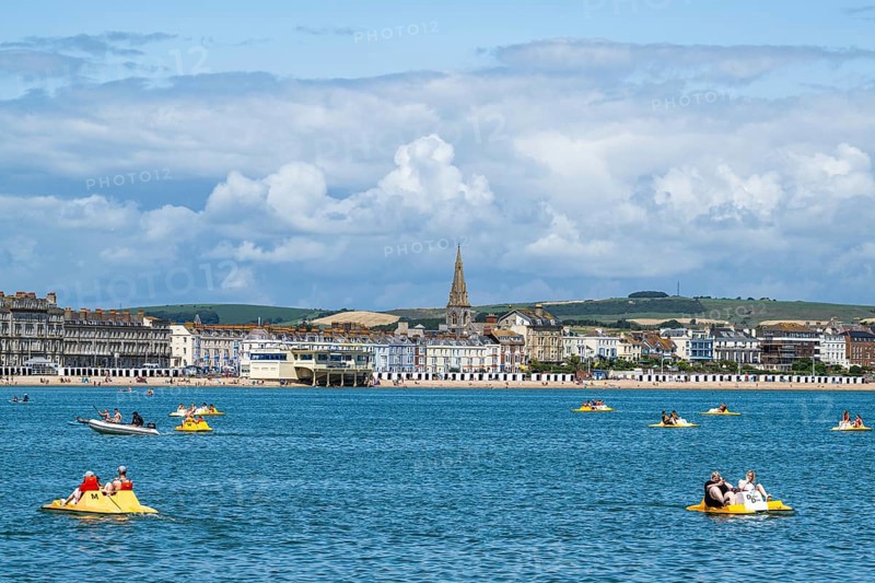 Beach and seaside in Weymouth, Esplanade, Weymouth, Dorset, England, United Kingdom
